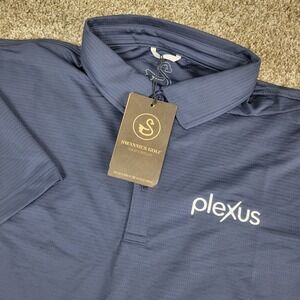 NWT Swannies Golf Mens Medium Solid Navy Performance Stretch Polo Short Sleeve